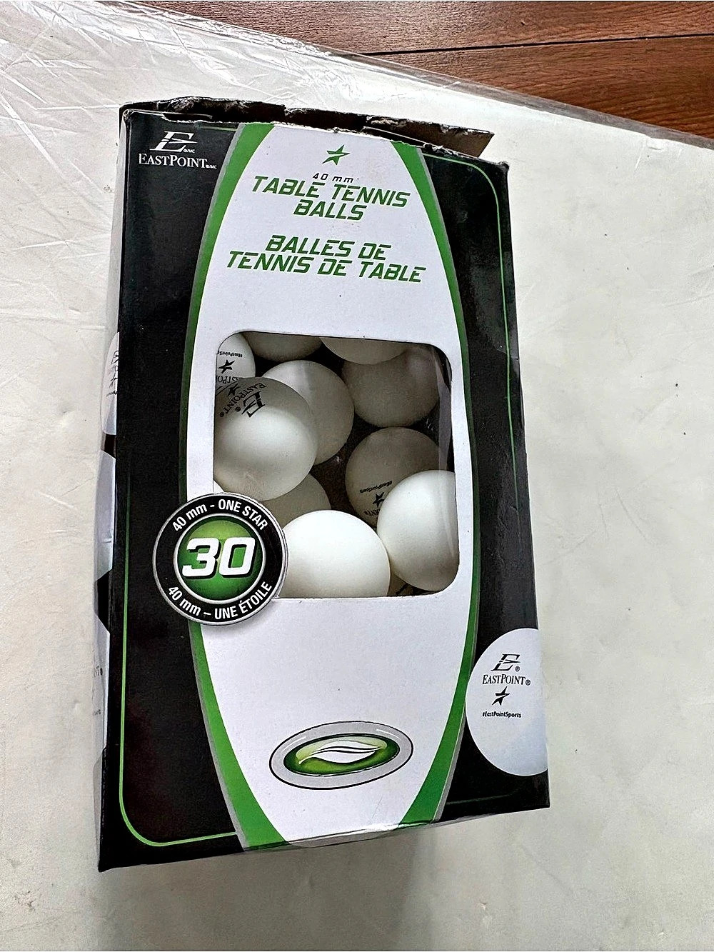 EastPoint 1 Star Rated Table Tennis Balls White Table Tennis Balls